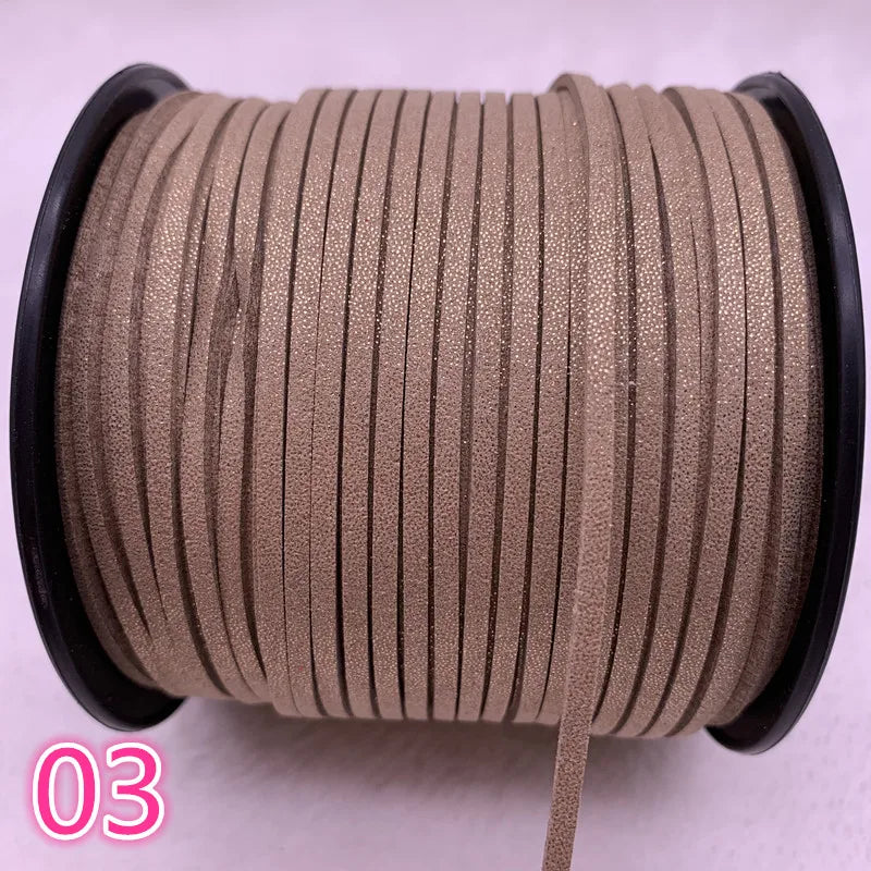 NEW 5yards/Lot 3mm Double Sided Suede Braided Cord Korean Velvet Leather Handmade Beading Bracelet Jewelry String
