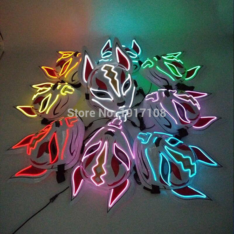 Fashion Halloween Party Mask Light Up Neon LED Mask for Halloween Carnival Party Glowing Anime Mask for Cosplay Decoration