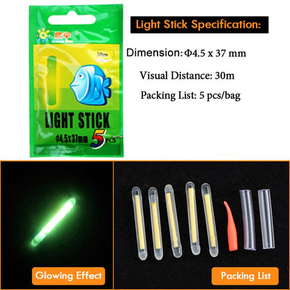 WLPFISHING Lightstick (25pcs or 10pcs) 5bags/Lot Fishing Float Electic Floaters Luminous Light Stick Fluorescent Glowing Stick