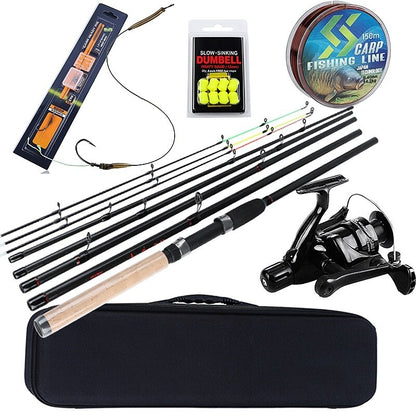 Sougayilang Carp Fishing Rod Combo 6 Sections Feeder Rod and Carp Reel With Line Lure Hook Accessories Carrier Bag Full Kits