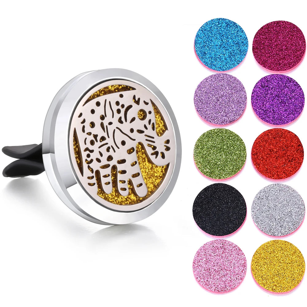 New Aromatherapy Jewelry Car Perfume Air Freshener Car Clip Tree of Life Aroma Essential Oil Diffuser Necklace Locket Pendants