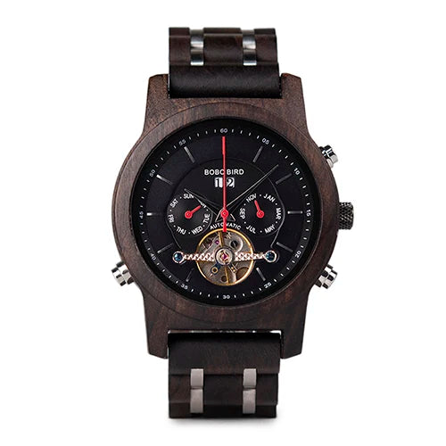 BOBO BIRD Mechanical Watches Men Top Brand Luxury Wooden Watch Montre Homme Automatique W-Q27