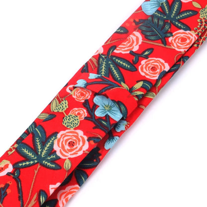 New Floral Tie for Men Women Skinny Cotton Neck Tie for Wedding Casual Mens Neckties Classic Suits Flower Print Neck Ties Cravat