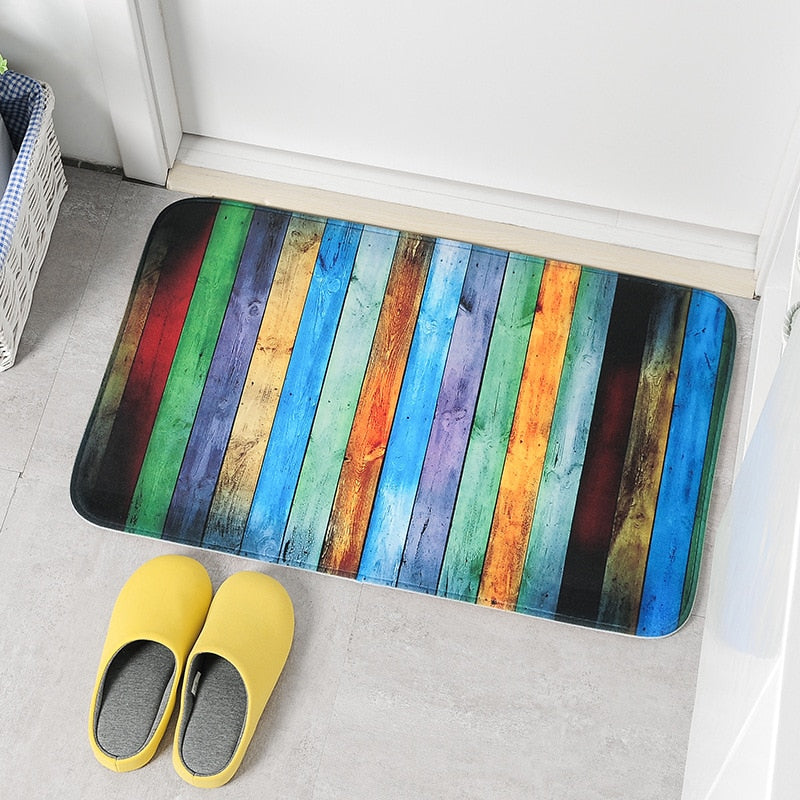 Colorful Stones Bath Mat Set Thicken Flannel Bathroom Carpets Toilet Rugs WC Room Floor Pads Tapis Salle De Bain 45*75 45*120cm