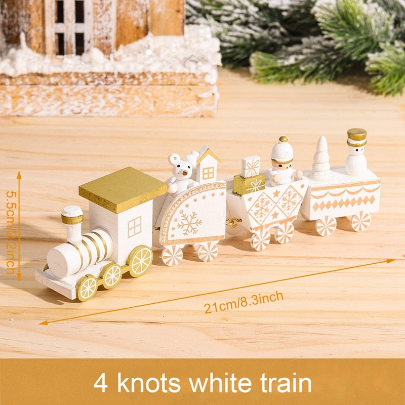 Christmas Wooden Train Merry Christmas Decoration for Home 2023 Christmas Ornaments Navidad Xmas New Year 2024
