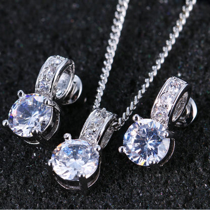 Emmaya Bridal Jewelry Sets Female Jewellery With Zircon Set of Earrings Pendant Necklaces Party for Woman