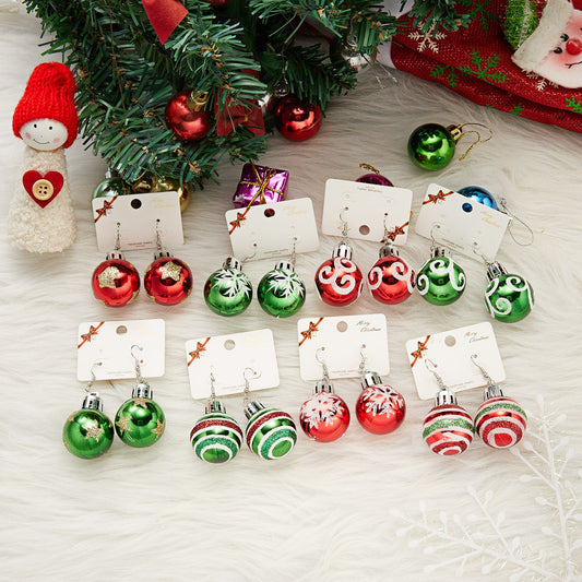 2023 New Fashion Christmas Earrings Creative Christmas Bulb Drop Earring for Women Christmas Colorful Ball Dangle Earrings
