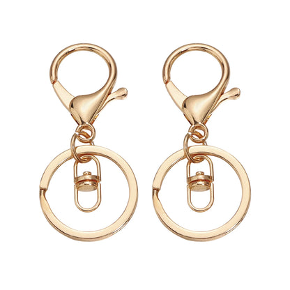 Louleur Key Chain Key Ring Keychain Bronze Rhodium Gold Color 28mm Long Round Split Keyrings DIY Jewelry Making