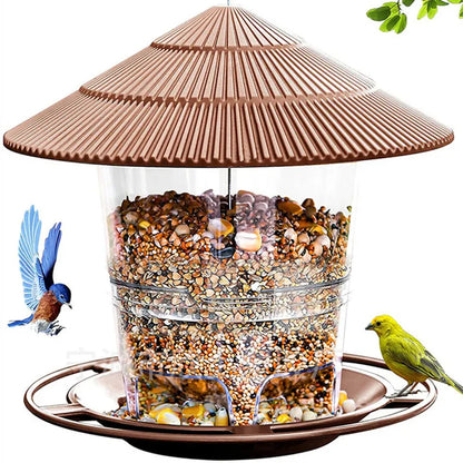 Waterproof Garden Gazebo Hanging Wild Bird Feeder Outdoor Container With Hang Rope Pet Birds Feeding House Type Bird Feeder