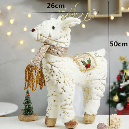 Santa Claus Snowman Alpaca Elk Christmas Decorations for Home New Year Christmas Doll Home Figures Ornaments Merry Christmas