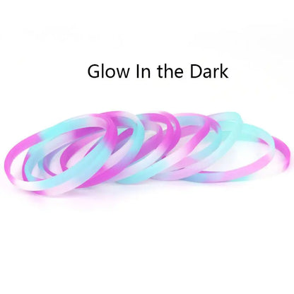 5 Pieces Mix Color Fitness Wristband Rubber Silicone Men's Women's Children's Bracelet for Man Jewelry Glow in the Dark