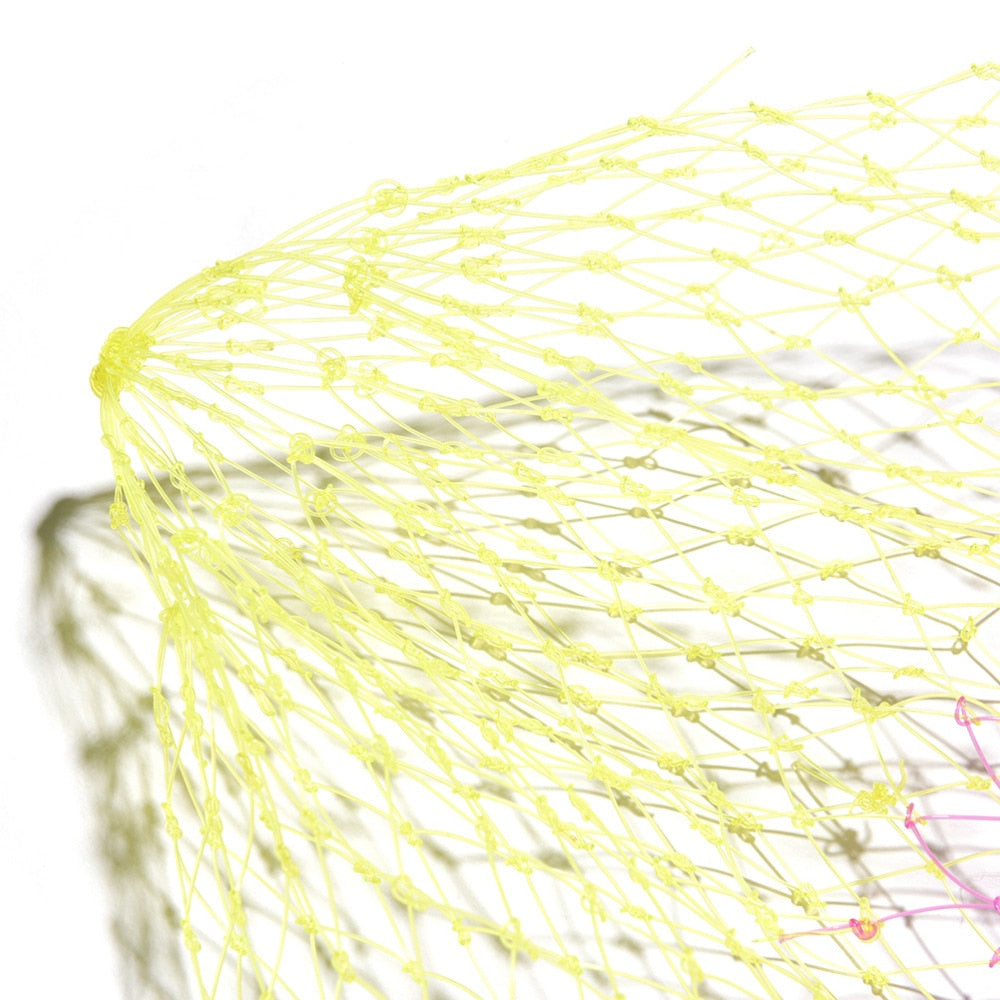 Nylon Fishing Trackle Collapsible Rhombus Mesh Hole 3Sizes Depth Folding Dip Fish Net