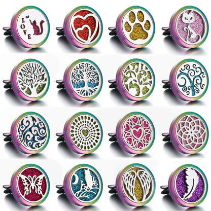 New Aromatherapy Jewelry Car Perfume Air Freshener Car Clip Tree of Life Aroma Essential Oil Diffuser Necklace Locket Pendants
