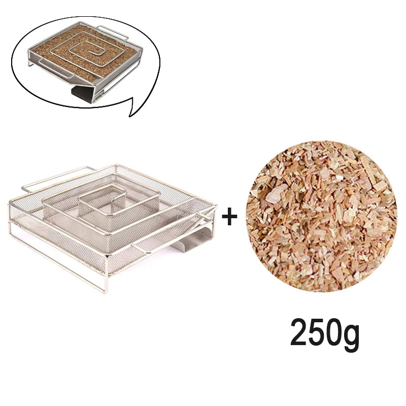 Barbecue Cold Smoke Generator Grill Smoker Box Salmon BBQ Smoking for Wood Chips Fish Meat Cooking Tools Bacon Burn Accessories