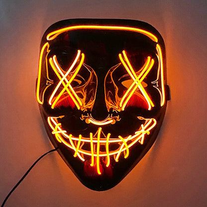 Neon Light LED Mask LED Halloween Scary Mask Cosplay Party Masque Masquerade Masks Halloween Costume Carnival Glow Party Props
