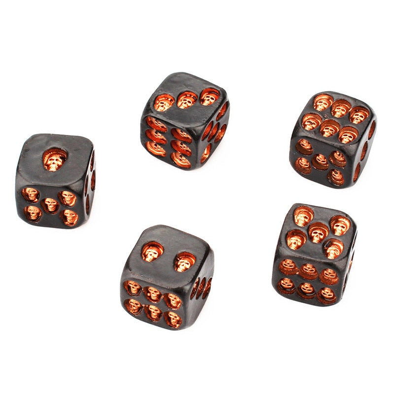 New 5pcs/Set 18mm Resin Skull Dice Statue Halloween Board Game Dice Office Desk Decor Toy Halloween Party Decoration