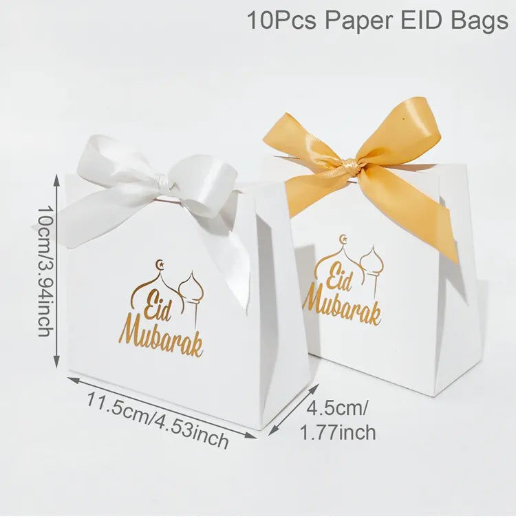Eid Mubarak Candy Boxes Ramadan Decoration 2024 Eid Mubarak Ramadan Kareem Muslim Islamic Festival Party DIY Decor Supplies
