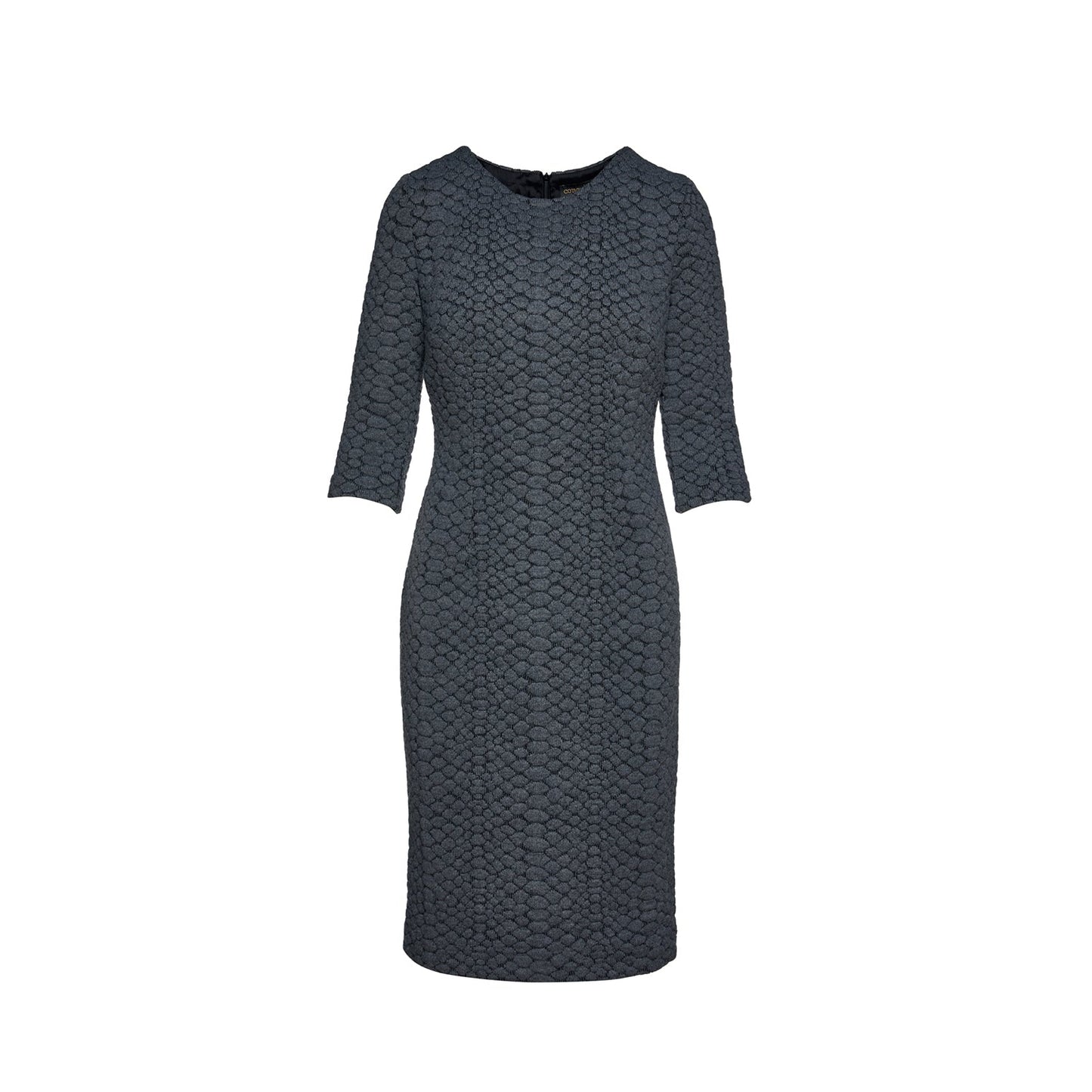 Dark Grey Jacquard Dress by Conquista