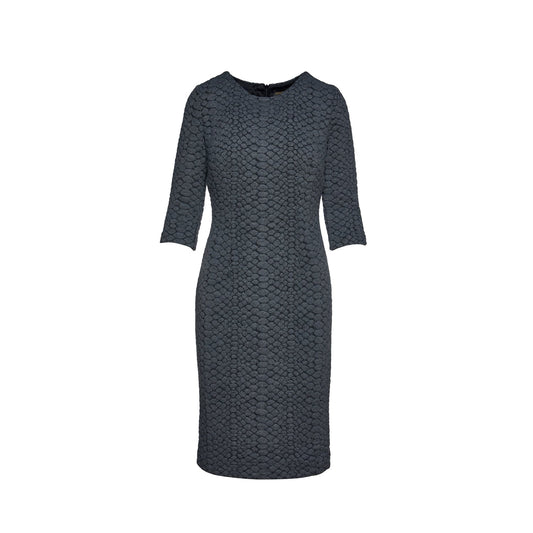 Dark Grey Jacquard Dress by Conquista