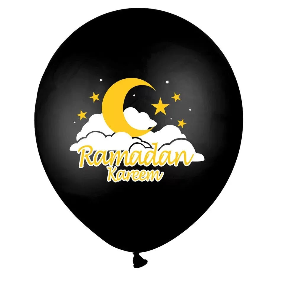 10pcs Eid Mubarak Latex Balloon Balloons Ramadan Kareem Decoration Ramadan Mubarak Muslim Islamic Festival Party DIY Decorations