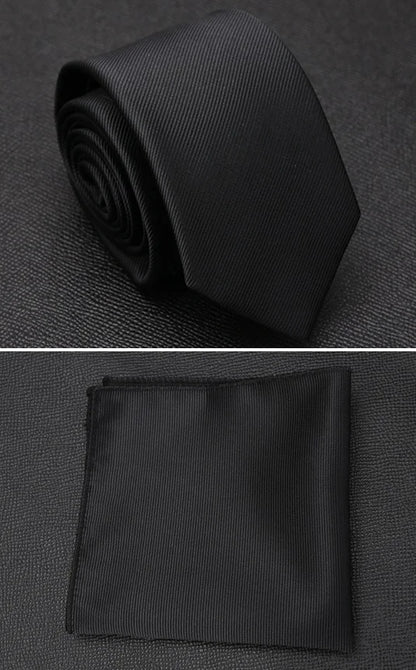XGVOKH Men Tie Cravat Set Fashion Wedding Ties for Men Hanky Necktie Dot Striped Gravata Jacquard Tie Social Party Accessories