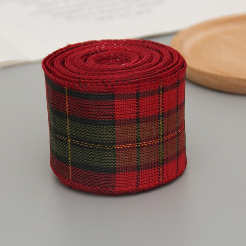 6Yards/Roll Ribbon Imitation Hemp Ribbon Wire Linen Ribbon Christmas Decoration