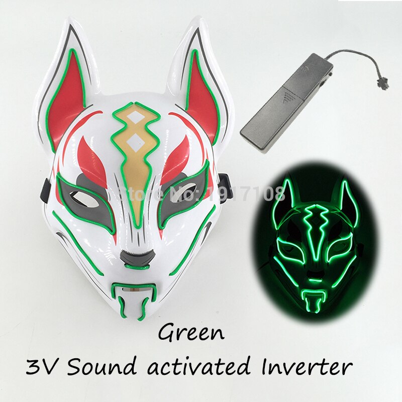 Fashion Halloween Party Mask Light Up Neon LED Mask for Halloween Carnival Party Glowing Anime Mask for Cosplay Decoration