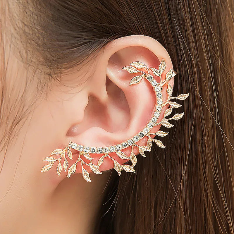 Modyle 2019 New Fashion Elegant Vintage Punk Gothic Crystal Rhinestone Ear Cuff Wrap Stud Clip Earrings