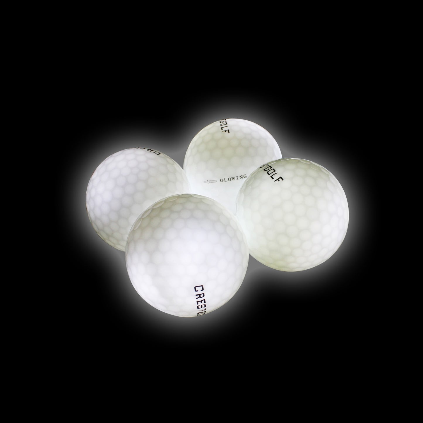 CRESTGOLF 4 Pcs/Pack Led Golf Balls With 4 Lights for Night Training High Hardness Material for Golf Practice Balls