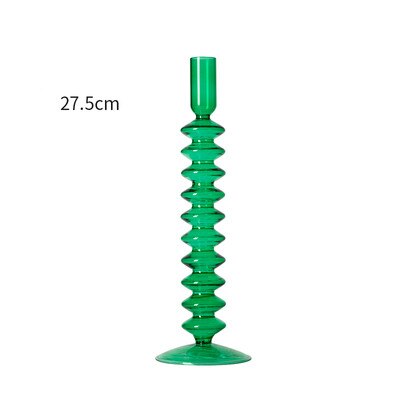 Red Glass Candle Holders Taper Candle Stand Christmas Candle Holder Candlestick Holder Christmas Decor Green Glass