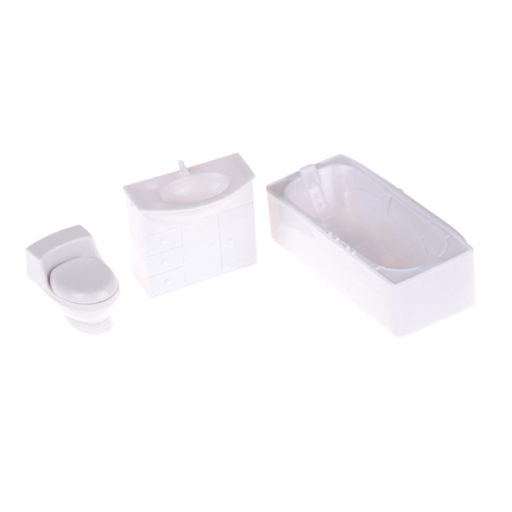 Towel Rack Shower Faucet Tissue Toothbrush Toothpaste Cup Baskets Hair Dryer 1/12 DIY Dollhouse Bathroom Furniture Accessories