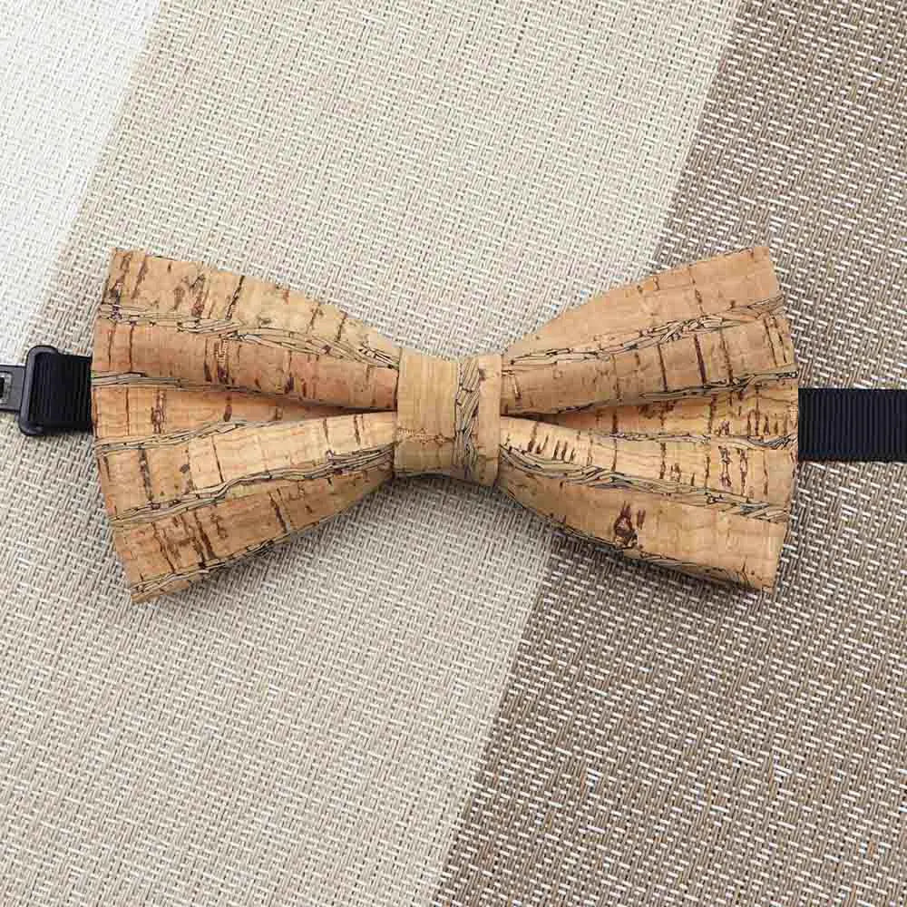 Fashion New Cork Wood Kids Bow Ties Novelty Handmade Fancy Bowtie Adjustable Butterfly Party School Children Accessories