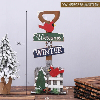 Christmas Decor Floor Letterbox Postbox Home Outdoor Wood Christmas Party Decora