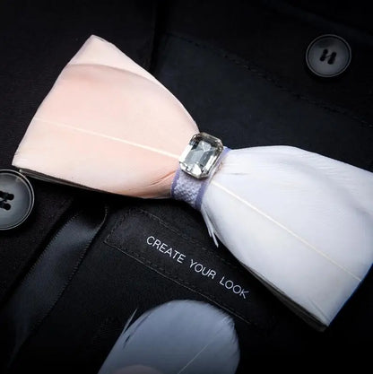 RBOCOTT Feather Bow Ties Men's Luxury Bowtie With Box Fashion Peacock Feather Bow Ties for Men Business Party Wedding