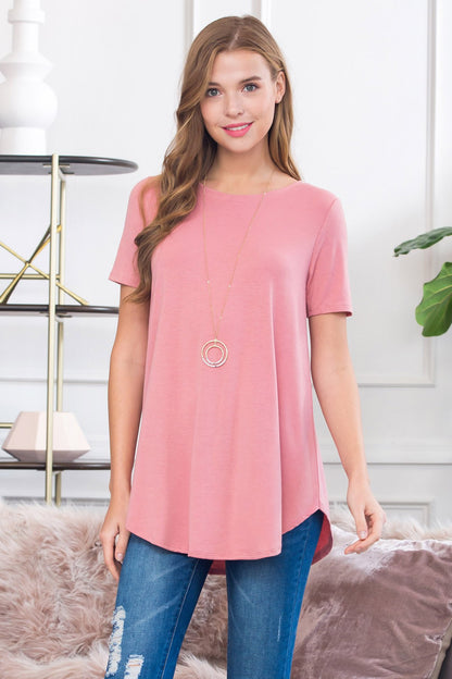Short Sleeved Round Neck Boyfriend Tunic