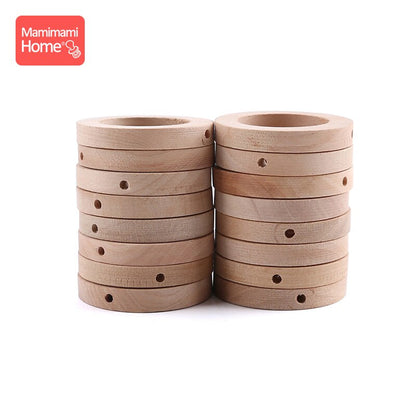 20PCS 25*8MM Wood Teether DIY Crafts for Baby Nursing Bracelets Necklace Wooden Rings Children'S Goods Teething Wooden Blank Toy