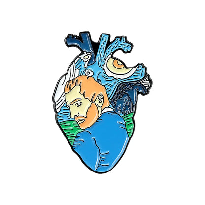 19style Anatomical Heart Enamel Pins Medical Anatomy Brooch Heart Neurology Pins for Doctor and Nurse Lapel Pin Bags Badge