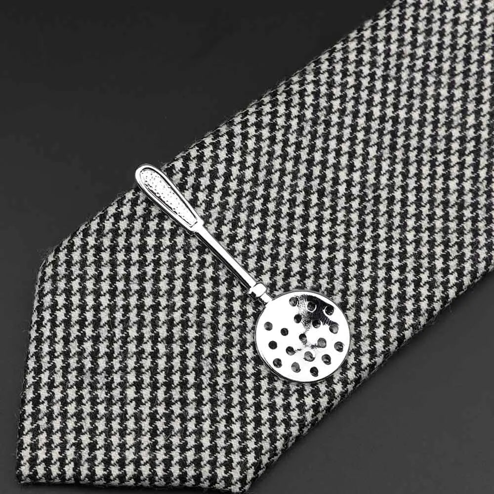 1 Piece Chrome Stainless Glasses Car Airplane Fork Spoon Shape Metal Tie Clip for Men Necktie Clips Pin for Mens