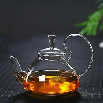 New Flower Puer Glass Tea Teapot Kung Fu Tea Maker With Heat Resistant Chinese G