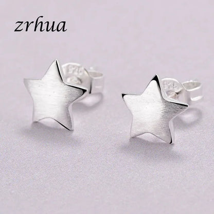 Newest 925 Sterling Silver Needle Women's Jewelry Cute Chic Stud Earrings for School Girls Kids Lady Birthday S925 Stamp