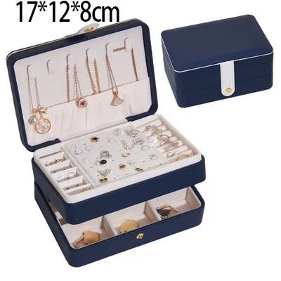 Jewelry Organizer Large Jewelry Box High Capacity Jewelry Casket Makeup Storage Makeup Organizer Leather Beauty Travel Box