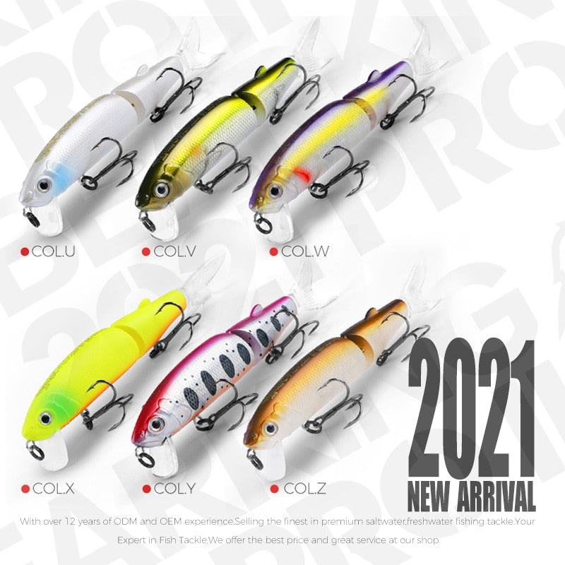 Bearking 11.3cm 13.7g  Hot Fishing Lure Minnow Quality Professional Bait Swim Bait Jointed Bait Equipped Black or White Hook