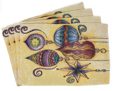 DaDa Bedding Set of 8 Pieces Bohemian Ornaments Table Tapestry - 4 Placemats, 2 Table Runners, 2 Throw Pillow Covers (14