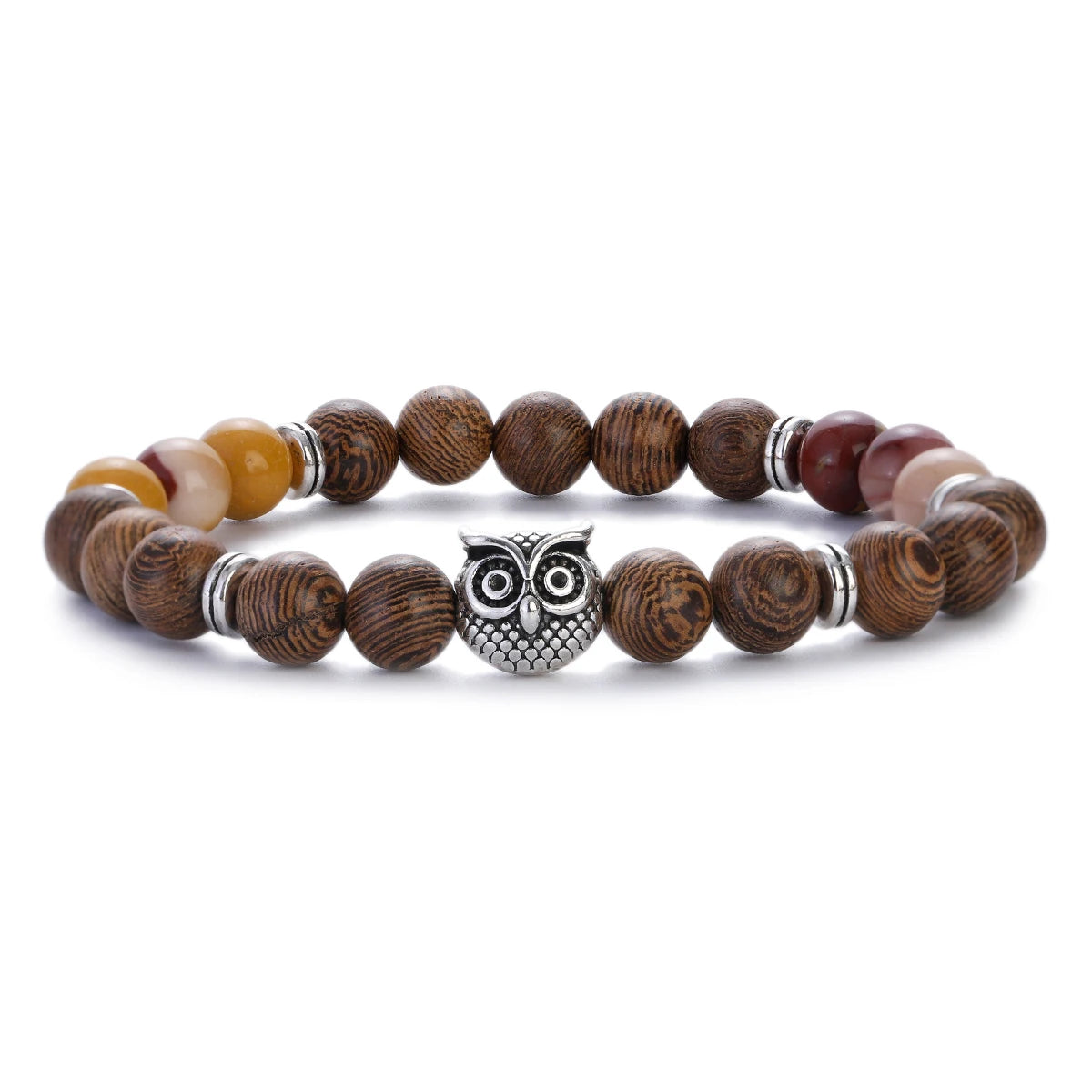 8mm New Natural Wood Beads Bracelets Men Black Ethinc Meditation White Bracelet Women Prayer Jewelry Yoga Bracelet Homme