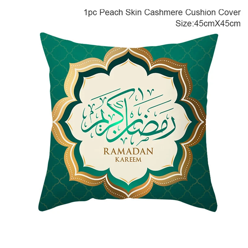 Ramadan MUBARAK Cushion Cover Eid Mubarak Decoration Islamic Muslim Party Favors Islam Eid Al Adha Ramadan Kareem 45x45cm