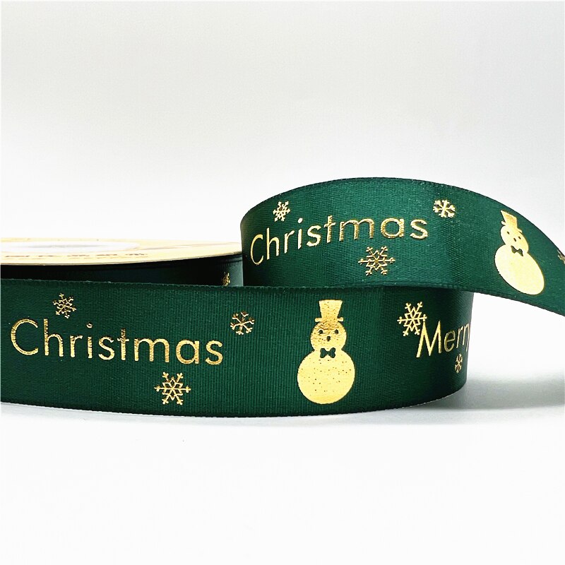 5yards 1inch 25mm Christmas Ribbon Printed Christmas Polyester Ribbon for Handmade Design Christmas Decoration DIY