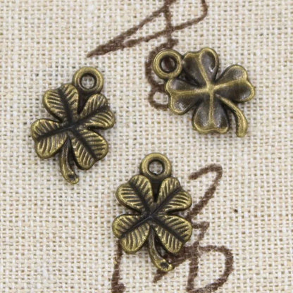 20pcs Charms Lucky Irish Four Leaf Clover 17x11mm Antique Making Pendant Fit,Vintage Tibetan Bronze,DIY Handmade Jewelry