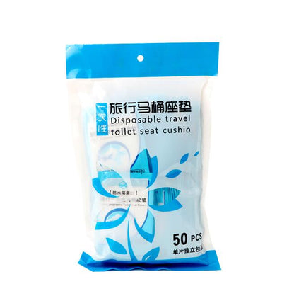 50Pcs Disposable Toilet Seat Cover Mat 100% Waterproof Toilet Seat Pad for Home Travel/Camping Bathroom Accessiories