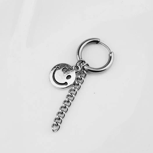 SOHOT Hot Dangle Long Tassel Unisex Hoop Earrings Punk Metal Jewelry Brincos Silver Color Star Cross Pendant Exaggerate Design