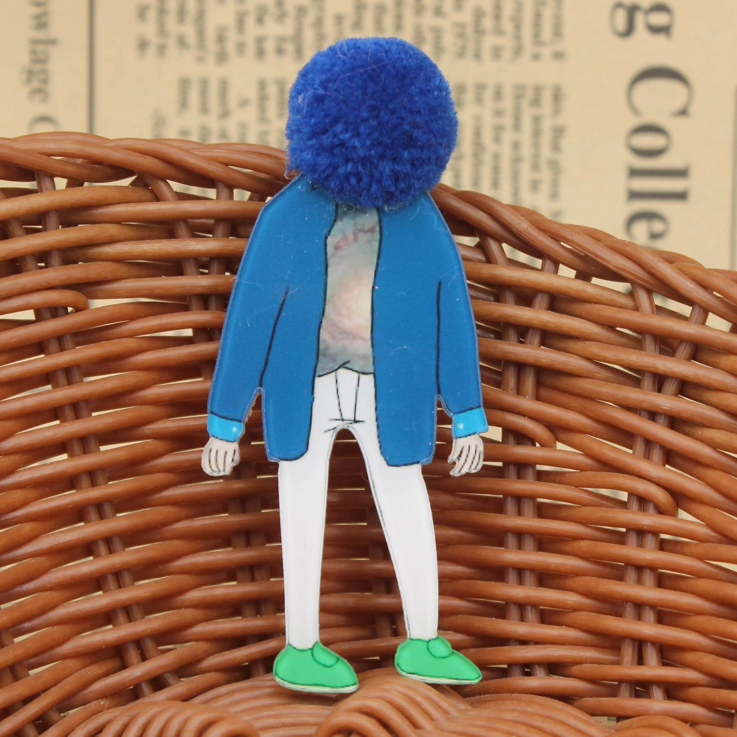 Fashion Brooch Pins for Woman Brooches Cute Girls Cartoon Models Acrylic Brooches Kawaii Pompom Clothing Jewelry Accessories